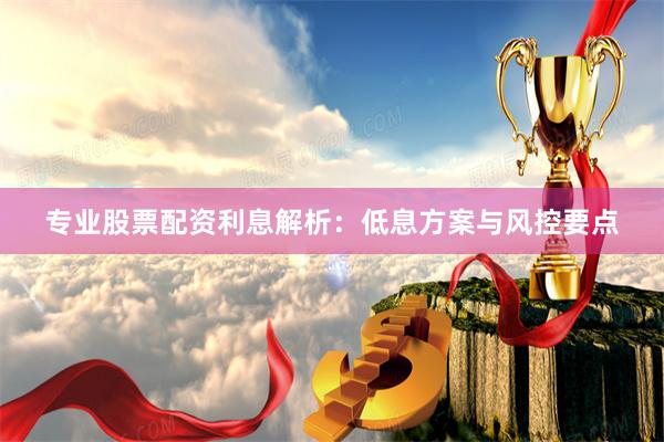 专业股票配资利息解析：低息方案与风控要点